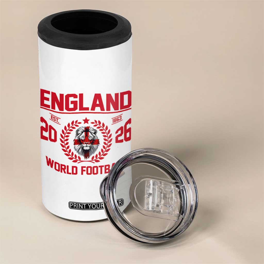 England Football Flag 4 in 1 Can Cooler Tumbler Lion St George Cross Soccer Fan Patriotic TS14 Print Your Wear