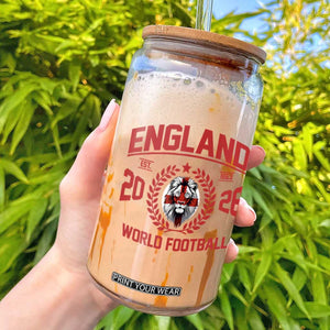 England Football Flag Glass Can Lion St George Cross Soccer Fan Patriotic TS14 White Print Your Wear