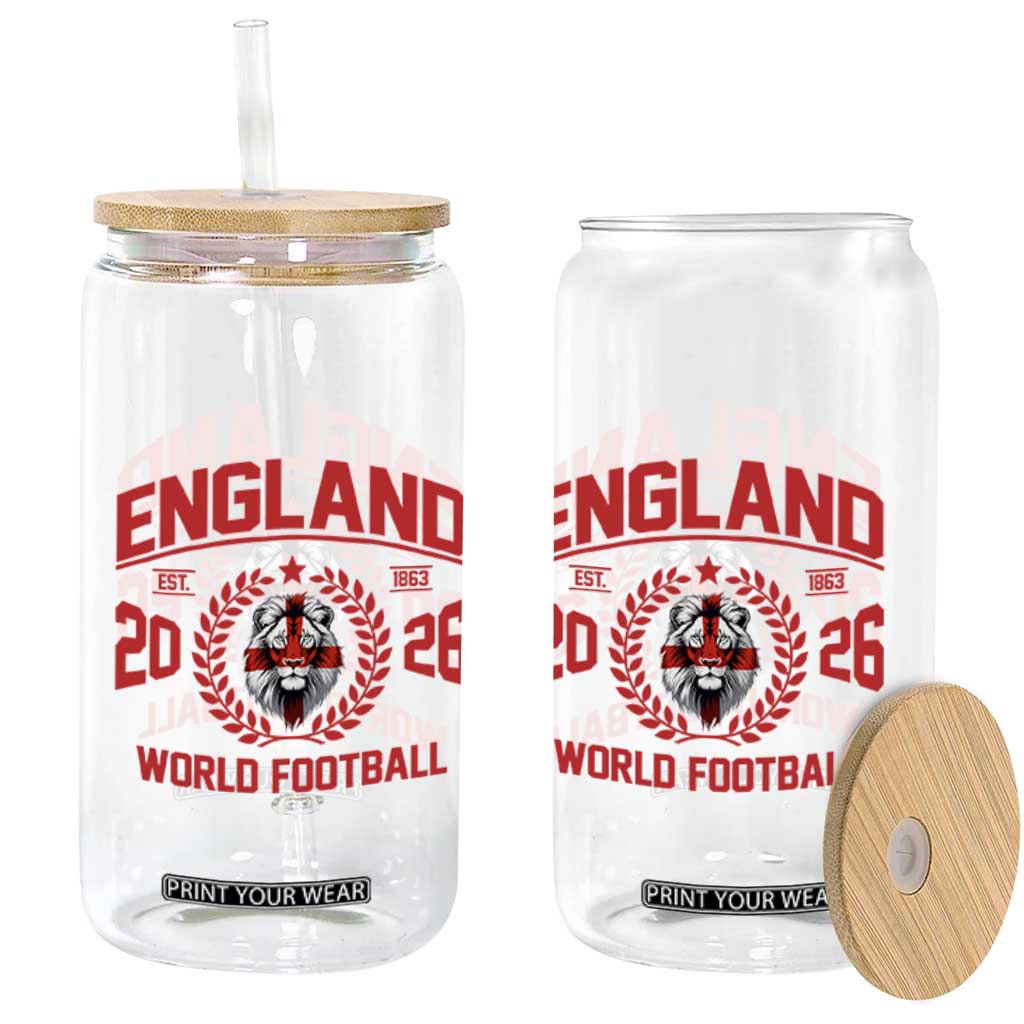 England Football Flag Glass Can Lion St George Cross Soccer Fan Patriotic TS14 Print Your Wear