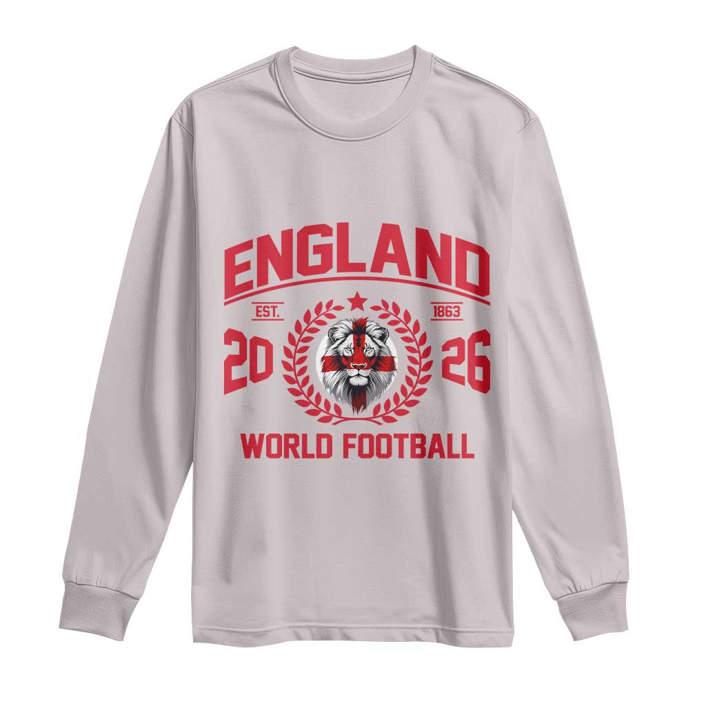 England Football Flag Long Sleeve Shirt Lion St George Cross Soccer Fan Patriotic