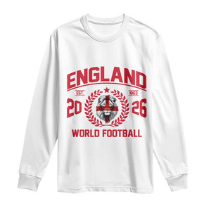 England Football Flag Long Sleeve Shirt Lion St George Cross Soccer Fan Patriotic