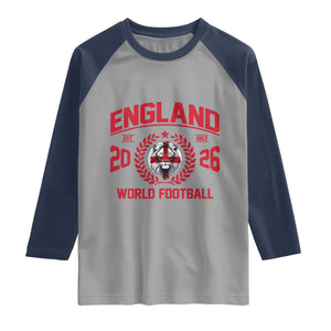 England Football Flag Raglan Shirt Lion St George Cross Soccer Fan Patriotic