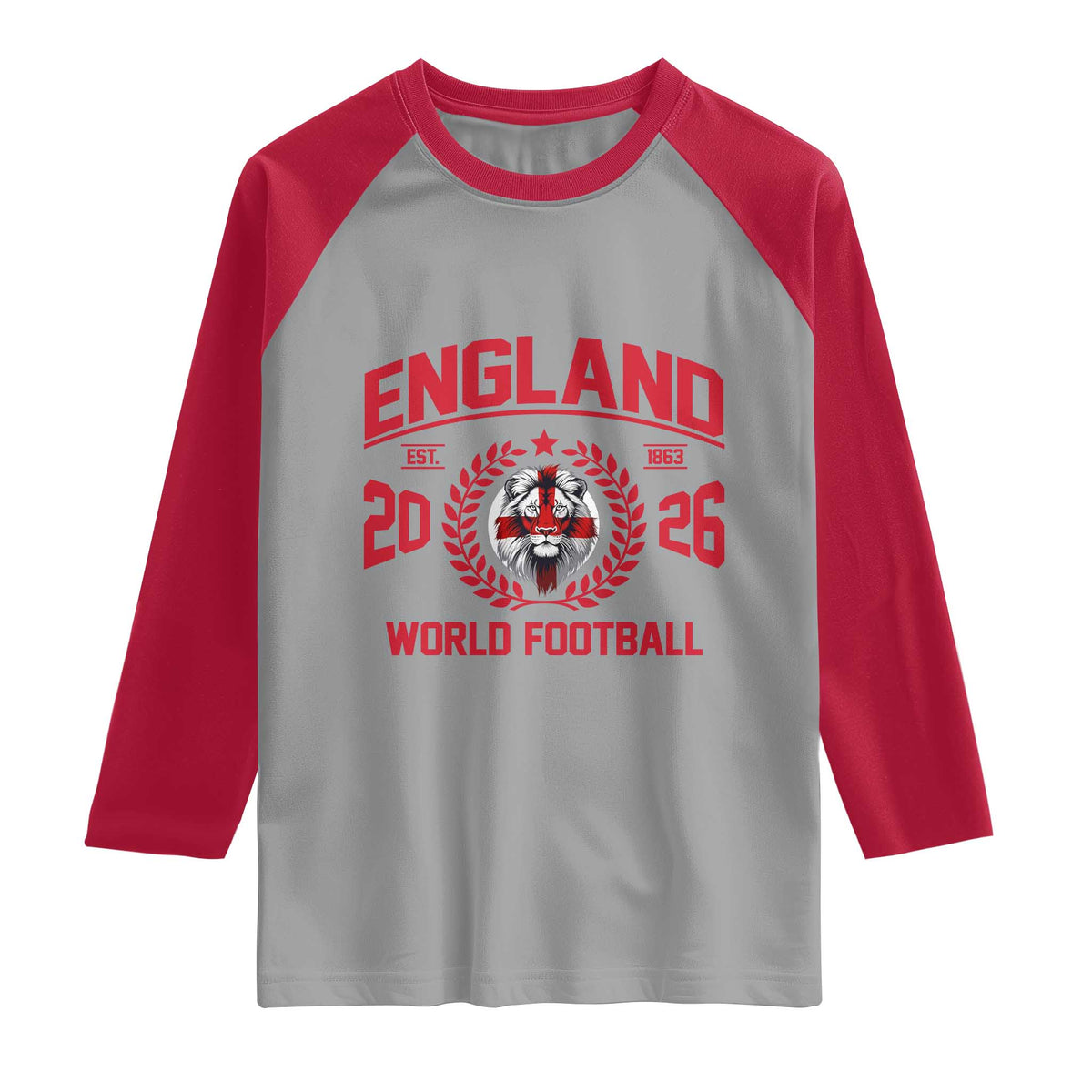 England Football Flag Raglan Shirt Lion St George Cross Soccer Fan Patriotic