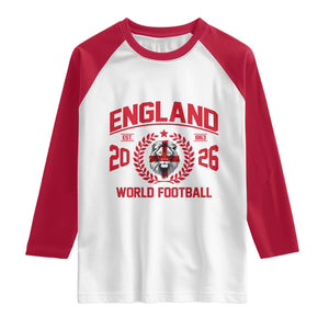England Football Flag Raglan Shirt Lion St George Cross Soccer Fan Patriotic