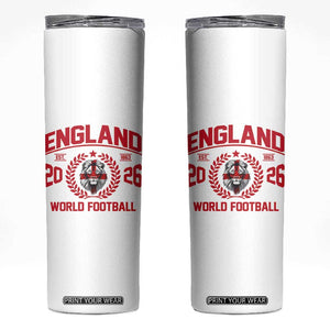 England Football Flag Skinny Tumbler Lion St George Cross Soccer Fan Patriotic TS14 White Print Your Wear