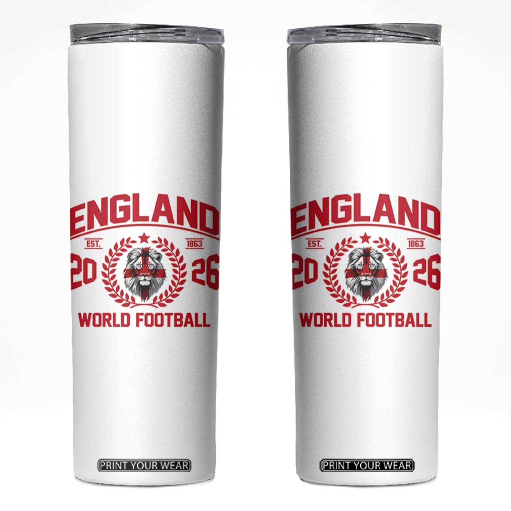 England Football Flag Skinny Tumbler Lion St George Cross Soccer Fan Patriotic TS14 White Print Your Wear