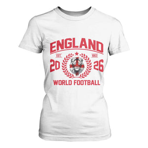 England Football Flag T Shirt For Women Lion St George Cross Soccer Fan Patriotic