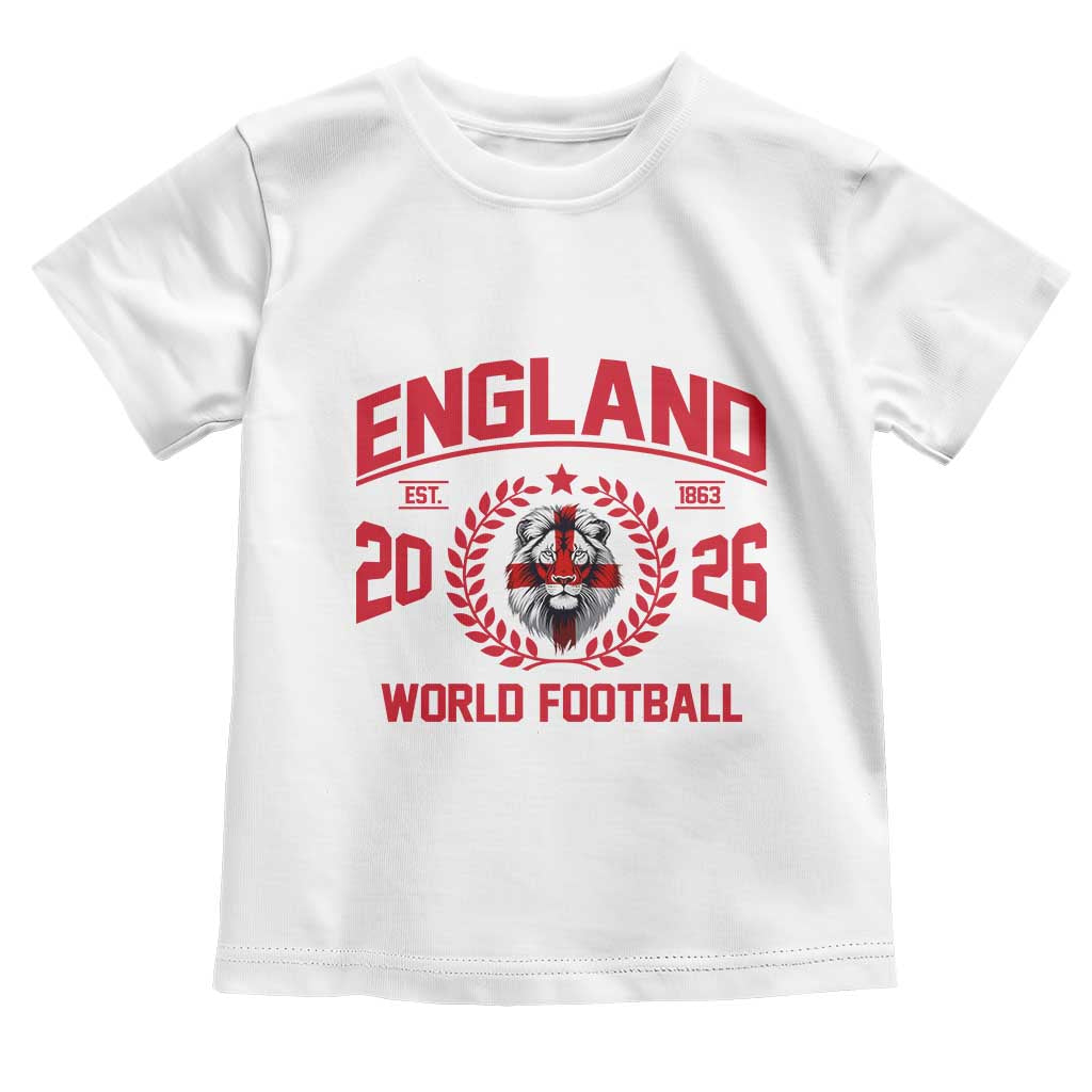England Football Flag Toddler T Shirt Lion St George Cross Soccer Fan Patriotic TS14 White Print Your Wear