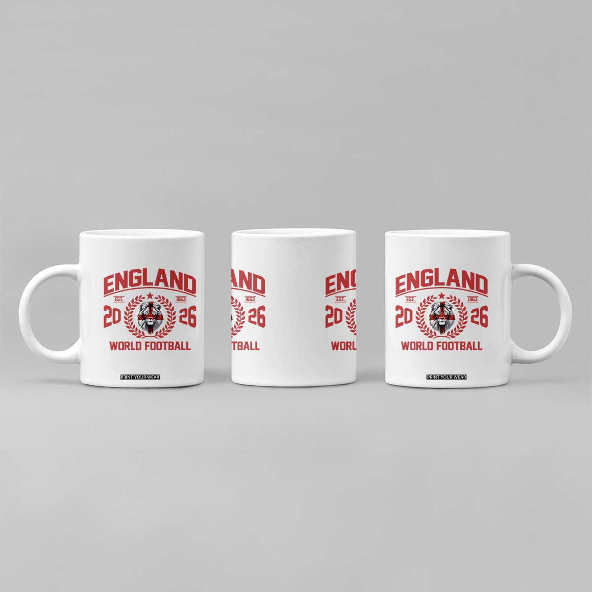 England Football Flag Coffee Mug Lion St George Cross Soccer Fan Patriotic TS14 Print Your Wear