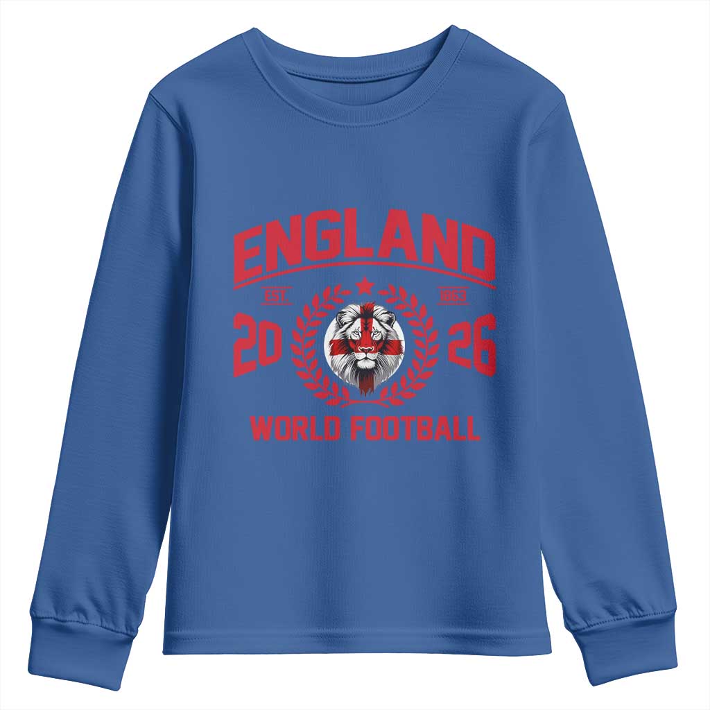 England Football Flag Youth Sweatshirt Lion St George Cross Soccer Fan Patriotic