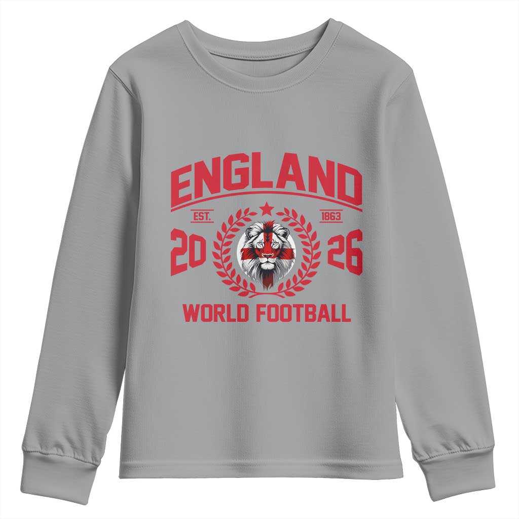 England Football Flag Youth Sweatshirt Lion St George Cross Soccer Fan Patriotic