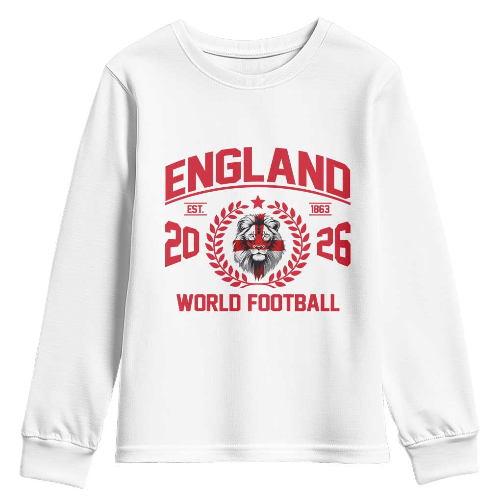England Football Flag Youth Sweatshirt Lion St George Cross Soccer Fan Patriotic TS14 White Print Your Wear