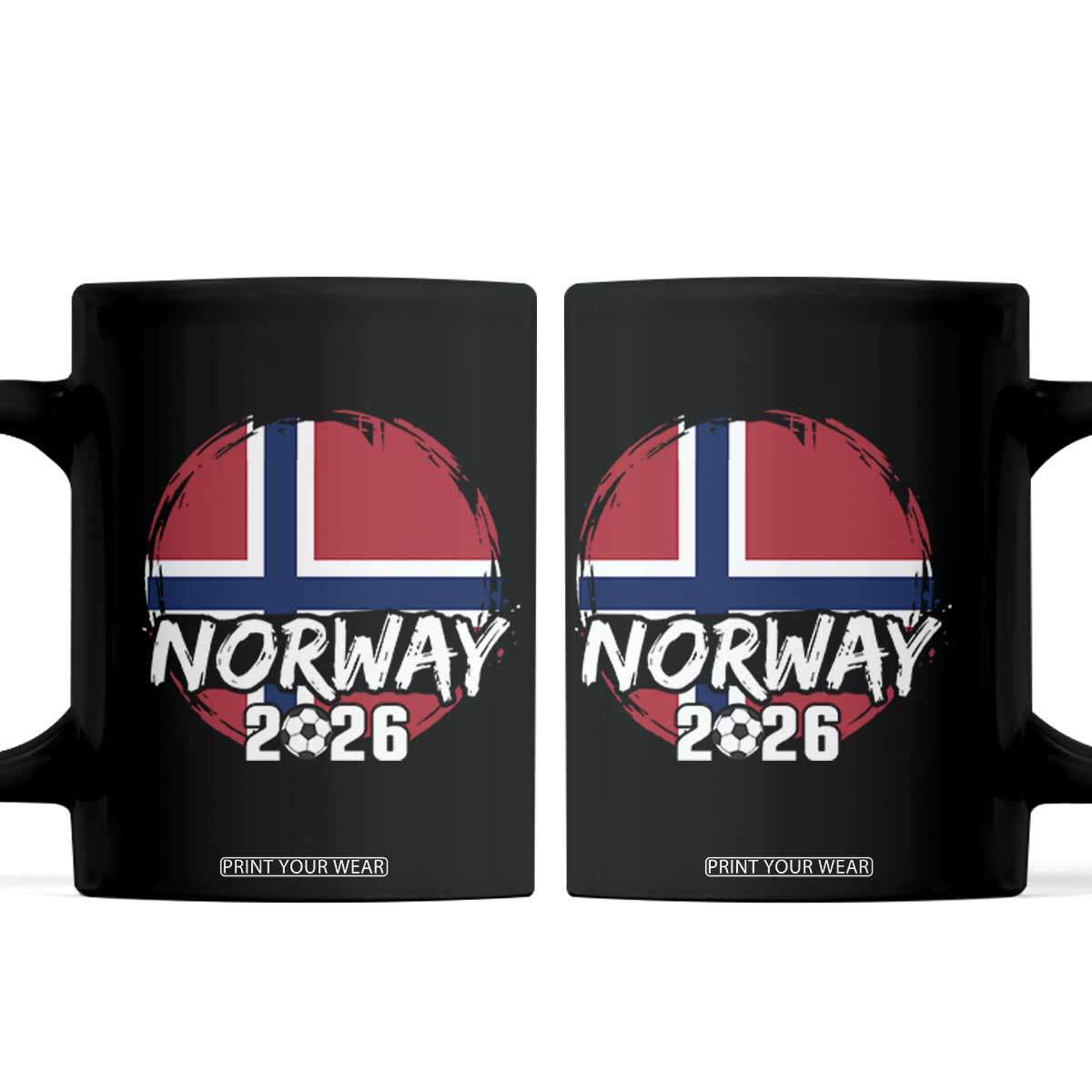 Norway 2026 Soccer Football Fan Norwegian Flag Coffee Mug TS14 Black Print Your Wear