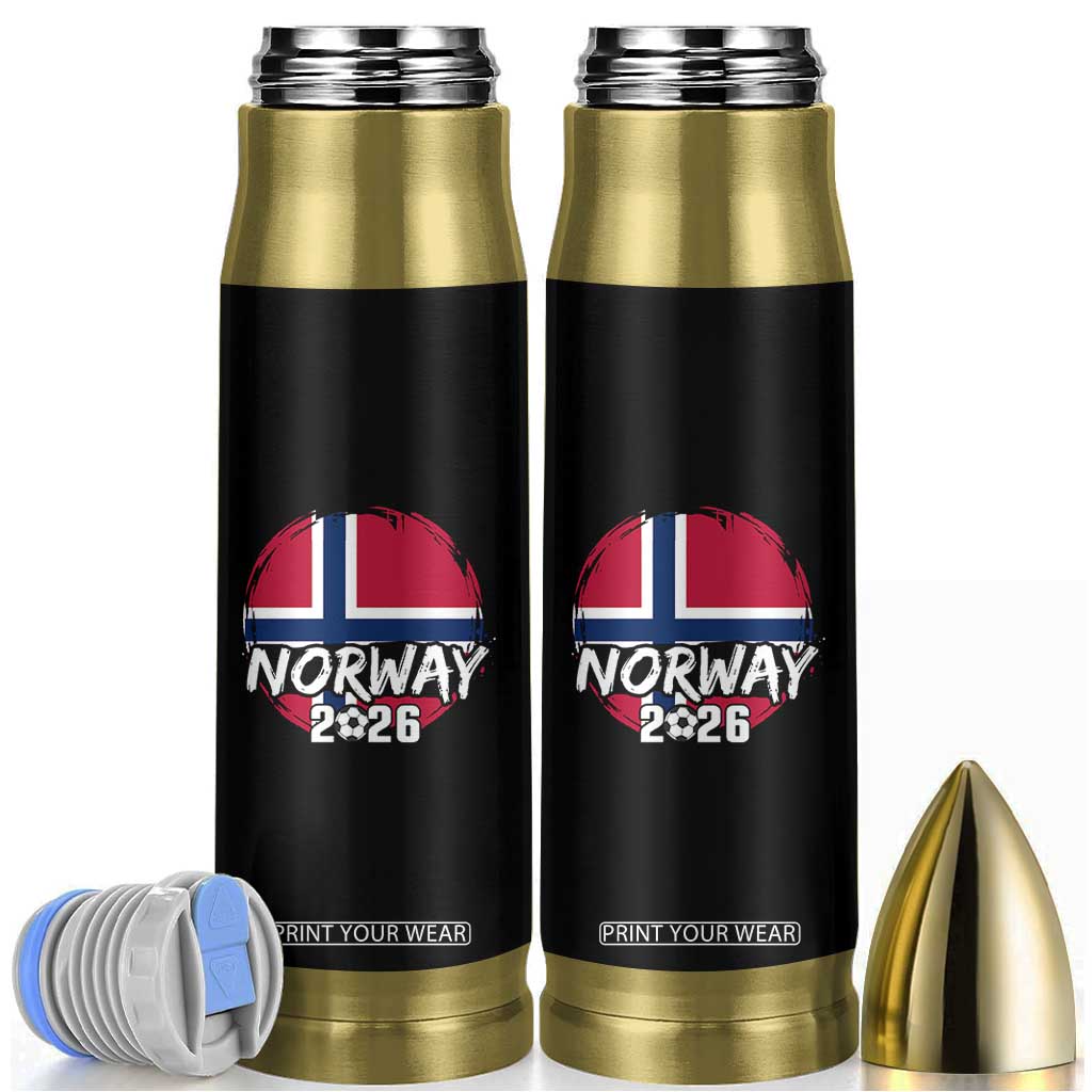 Norway 2026 Soccer Football Fan Norwegian Flag Bullet Tumbler TS14 Black Print Your Wear