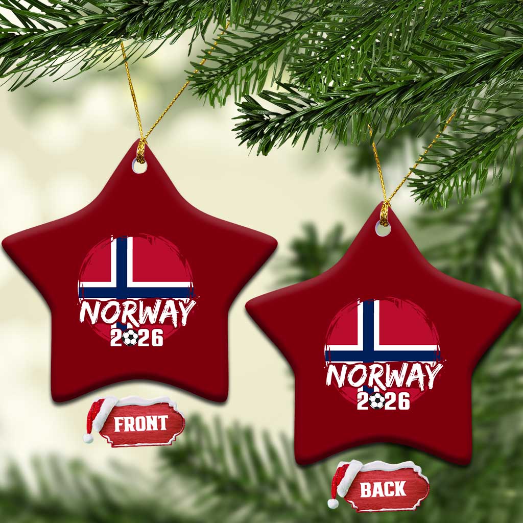 Norway 2026 Soccer Football Fan Norwegian Flag Ceramic Ornament