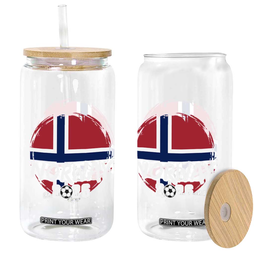 Norway 2026 Soccer Football Fan Norwegian Flag Glass Can TS14 Print Your Wear