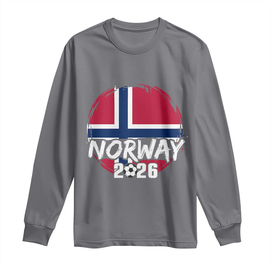 Norway 2026 Soccer Football Fan Norwegian Flag Long Sleeve Shirt