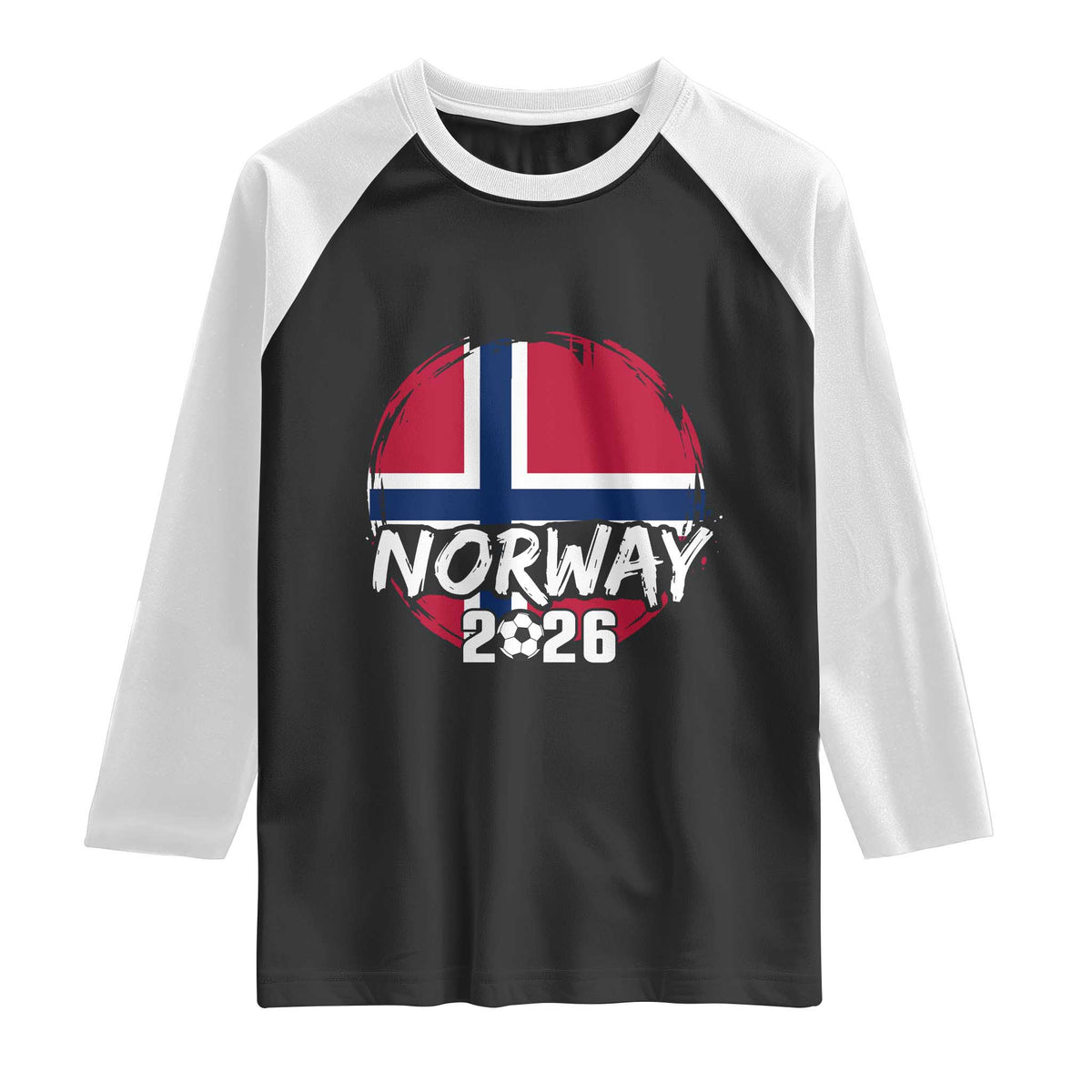 Norway 2026 Soccer Football Fan Norwegian Flag Raglan Shirt