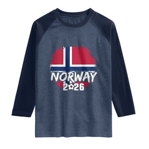 Norway 2026 Soccer Football Fan Norwegian Flag Raglan Shirt