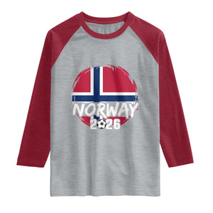 Norway 2026 Soccer Football Fan Norwegian Flag Raglan Shirt