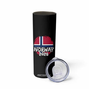 Norway 2026 Soccer Football Fan Norwegian Flag Skinny Tumbler TS14 Print Your Wear