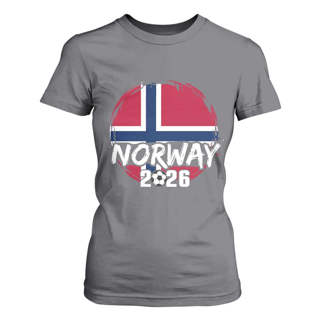 Norway 2026 Soccer Football Fan Norwegian Flag T Shirt For Women