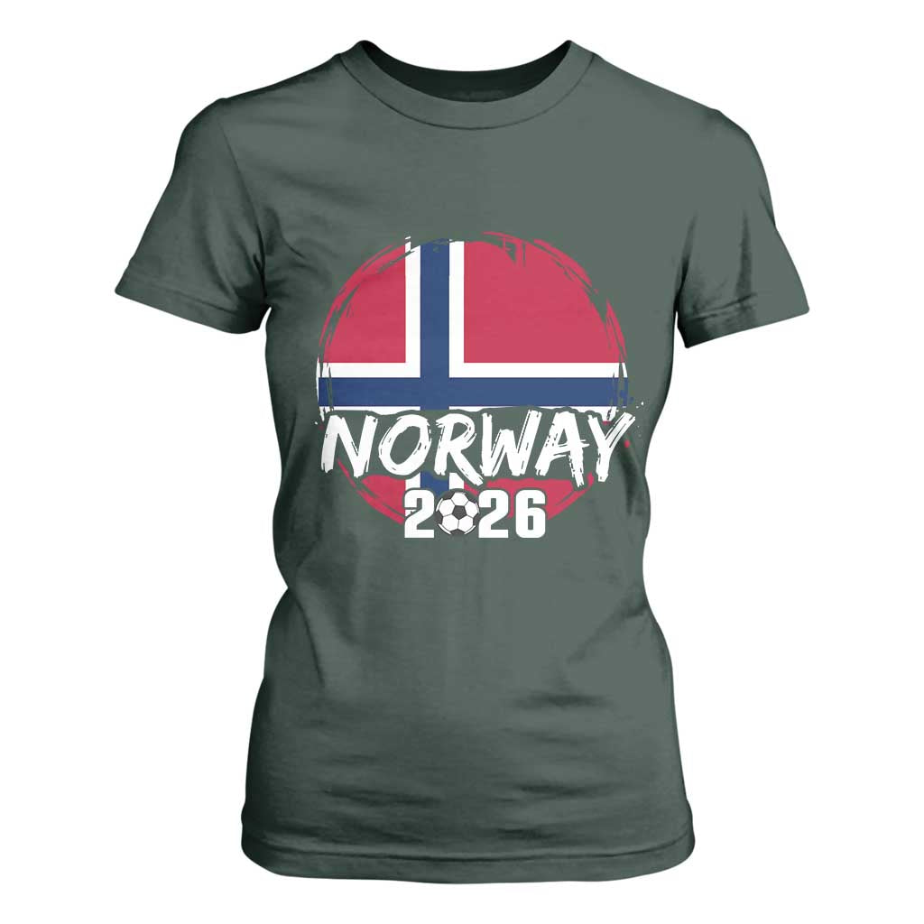 Norway 2026 Soccer Football Fan Norwegian Flag T Shirt For Women