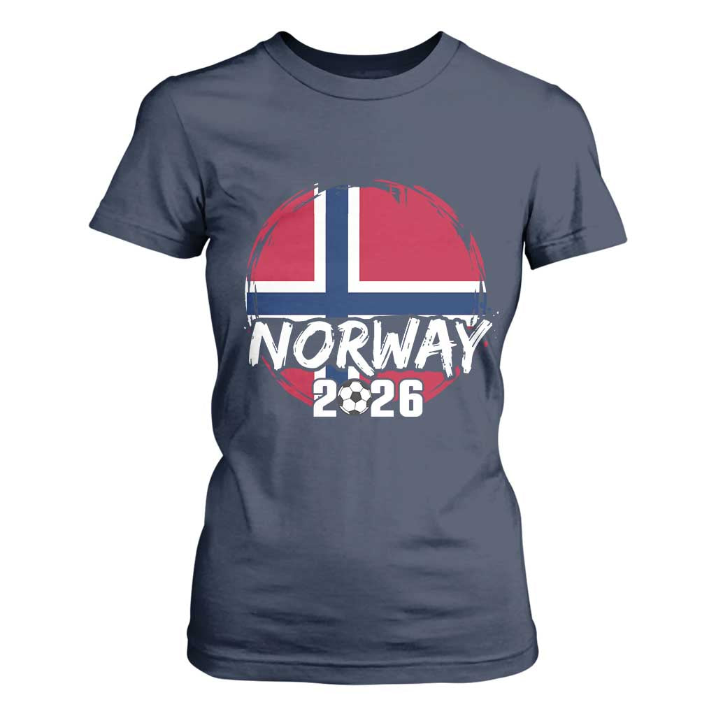 Norway 2026 Soccer Football Fan Norwegian Flag T Shirt For Women