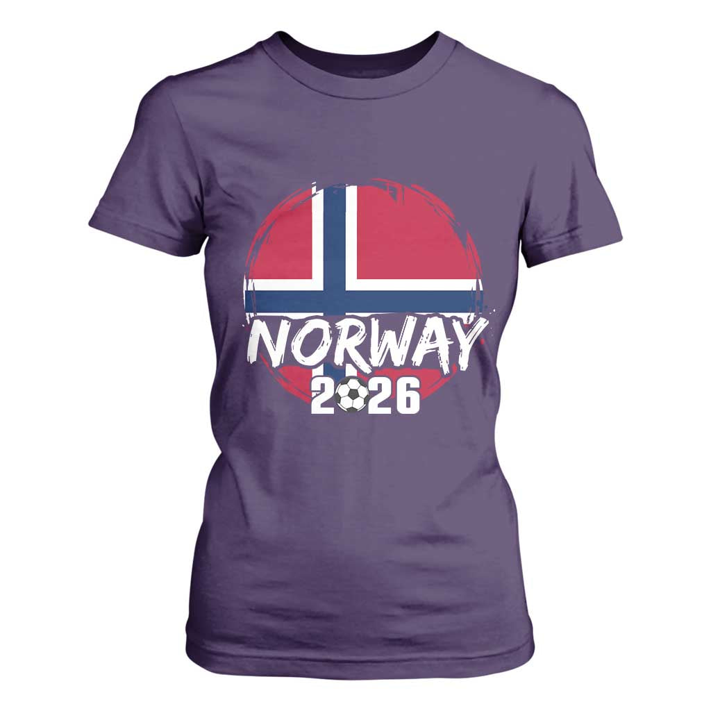 Norway 2026 Soccer Football Fan Norwegian Flag T Shirt For Women