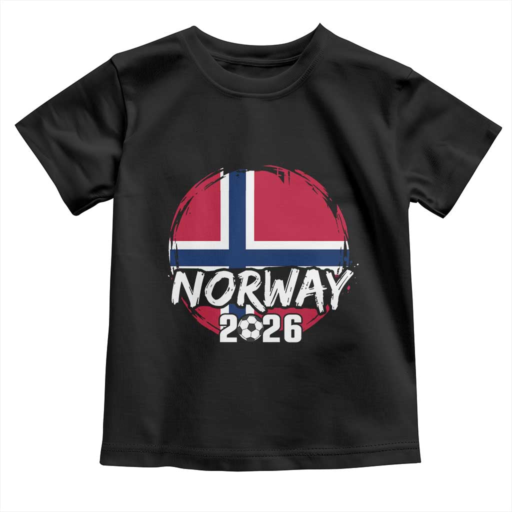 Norway 2026 Soccer Football Fan Norwegian Flag Toddler T Shirt TS14 Black Print Your Wear