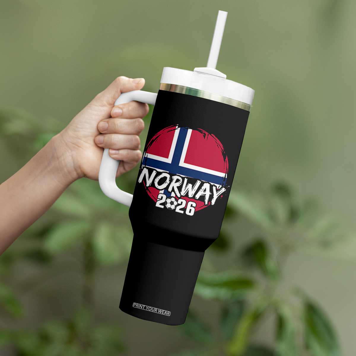 Norway 2026 Soccer Football Fan Norwegian Flag Tumbler With Handle TS14 Print Your Wear