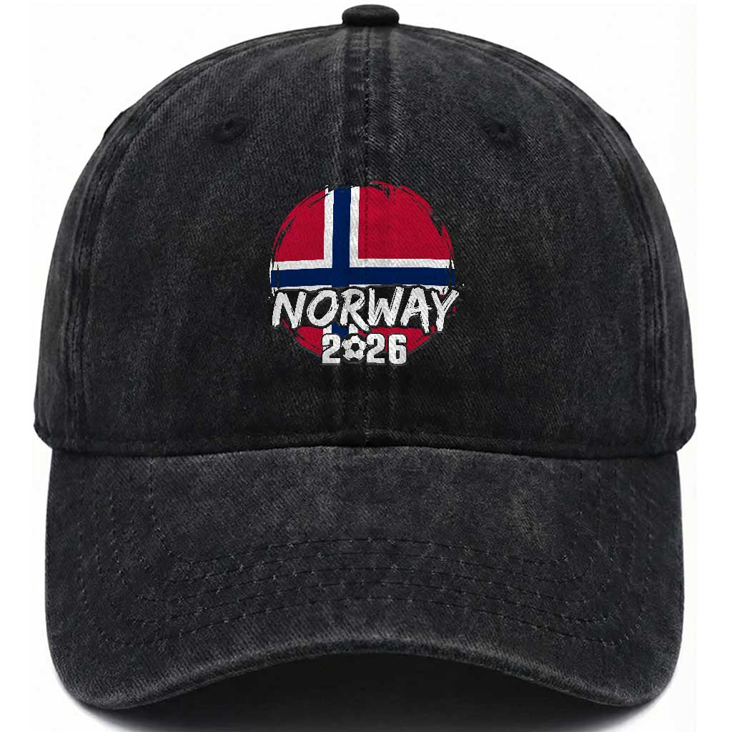 Norway 2026 Soccer Football Fan Norwegian Flag Washed Cotton Baseball Cap TS14 Print Your Wear