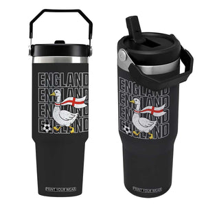 England Soccer Football Flip Straw Tumbler Silly Goose England Flag Fan Supporter TS14 One Size: 30 oz Black Print Your Wear