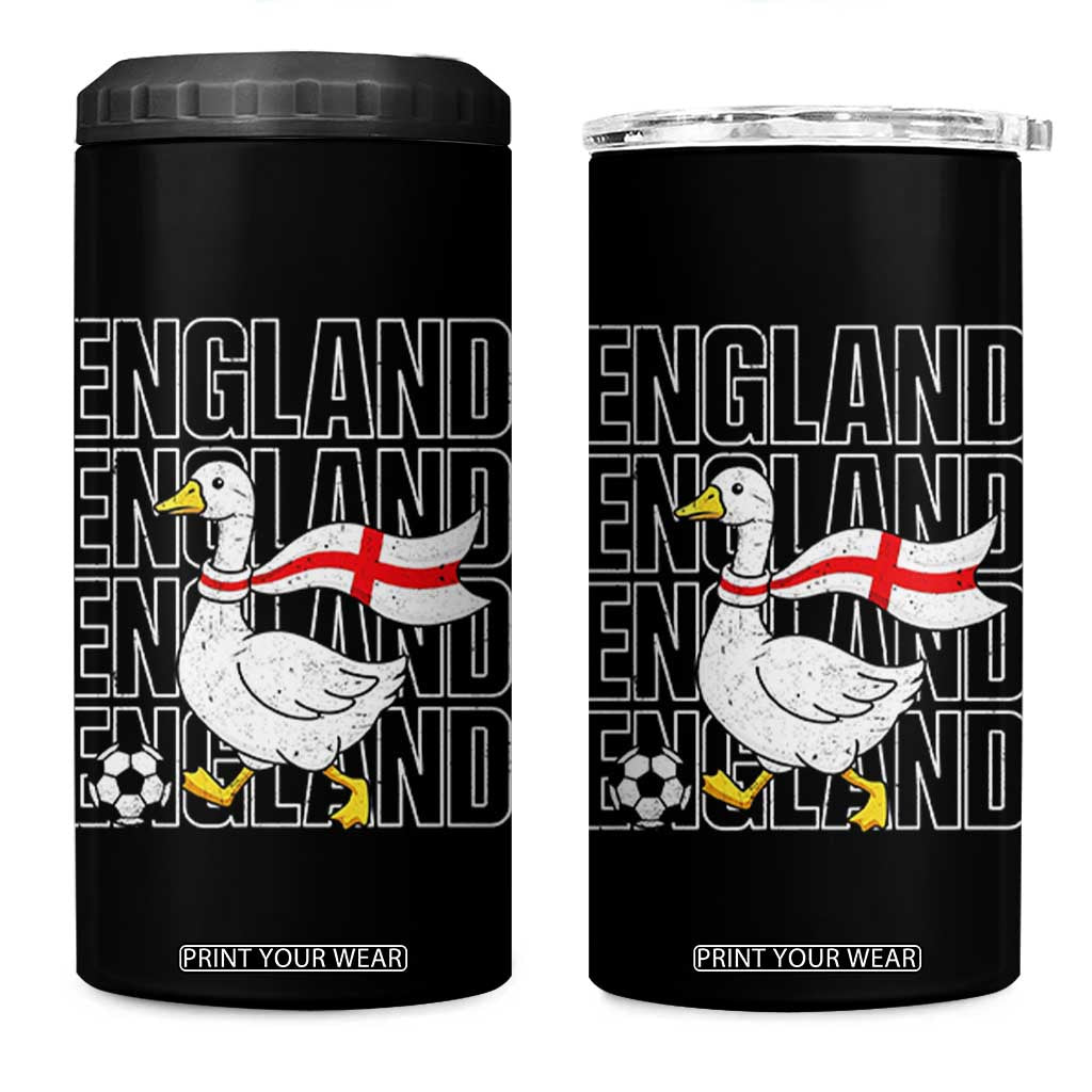 England Soccer Football 4 in 1 Can Cooler Tumbler Silly Goose England Flag Fan Supporter TS14 One Size: 16 oz Black Print Your Wear