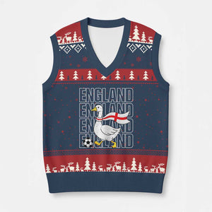 England Soccer Football V-Neck Knit Sweater Vest Silly Goose England Flag Fan Supporter