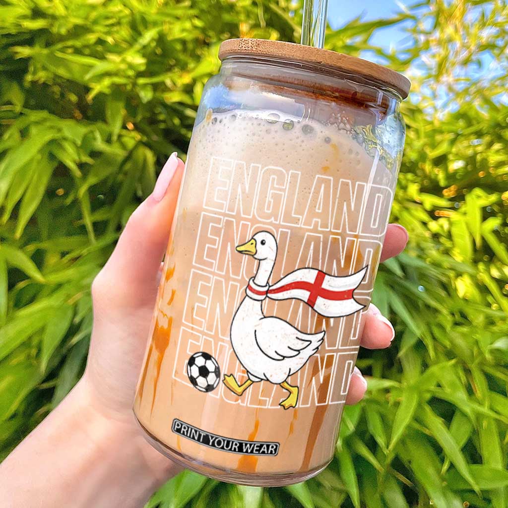 England Soccer Football Glass Can Silly Goose England Flag Fan Supporter TS14 Black Print Your Wear