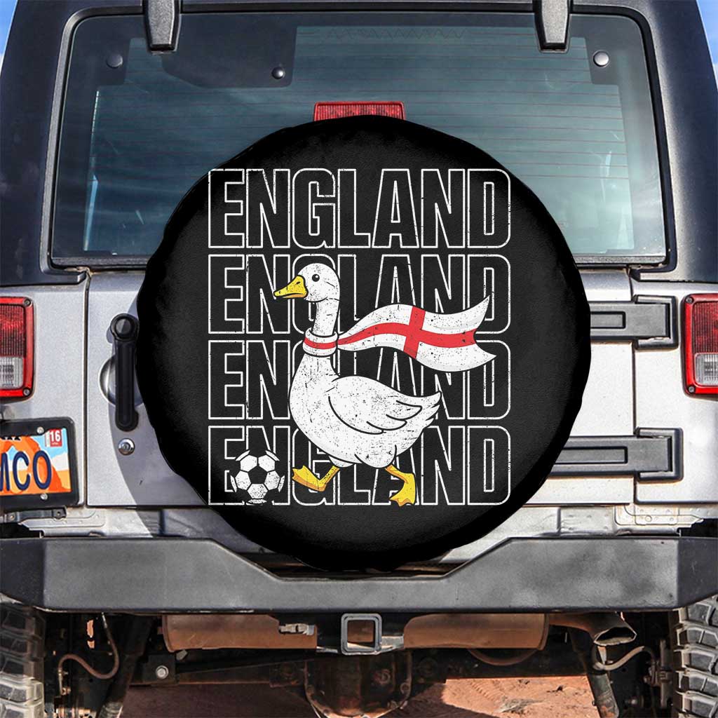 England Soccer Football Spare Tire Cover Silly Goose England Flag Fan Supporter TS14 No hole Black Print Your Wear