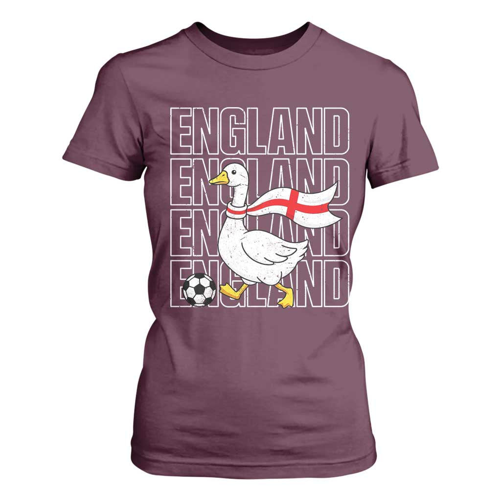England Soccer Football T Shirt For Women Silly Goose England Flag Fan Supporter