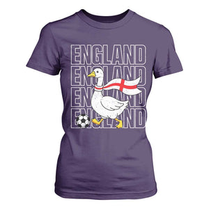 England Soccer Football T Shirt For Women Silly Goose England Flag Fan Supporter