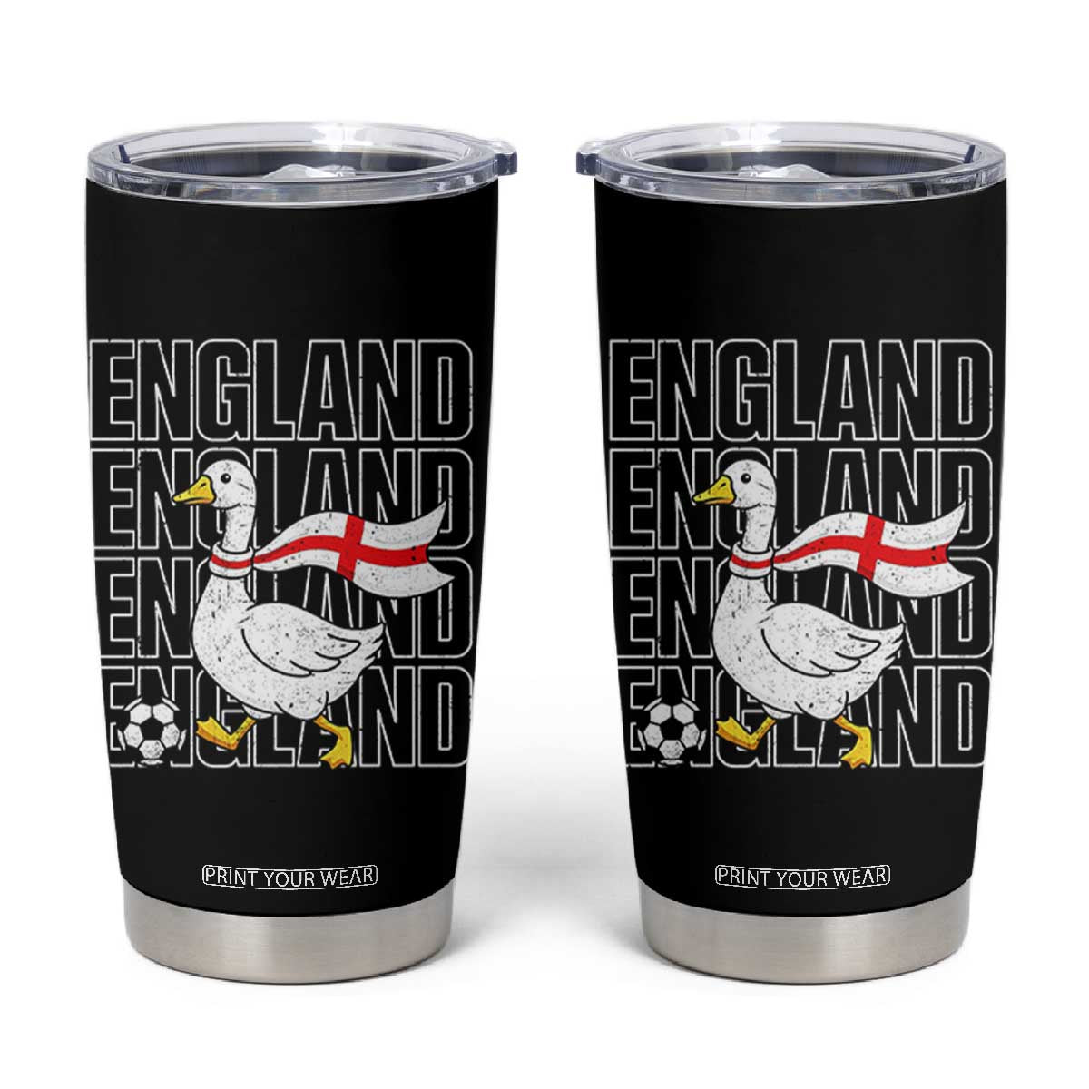 England Soccer Football Tumbler Cup Silly Goose England Flag Fan Supporter TS14 Black Print Your Wear