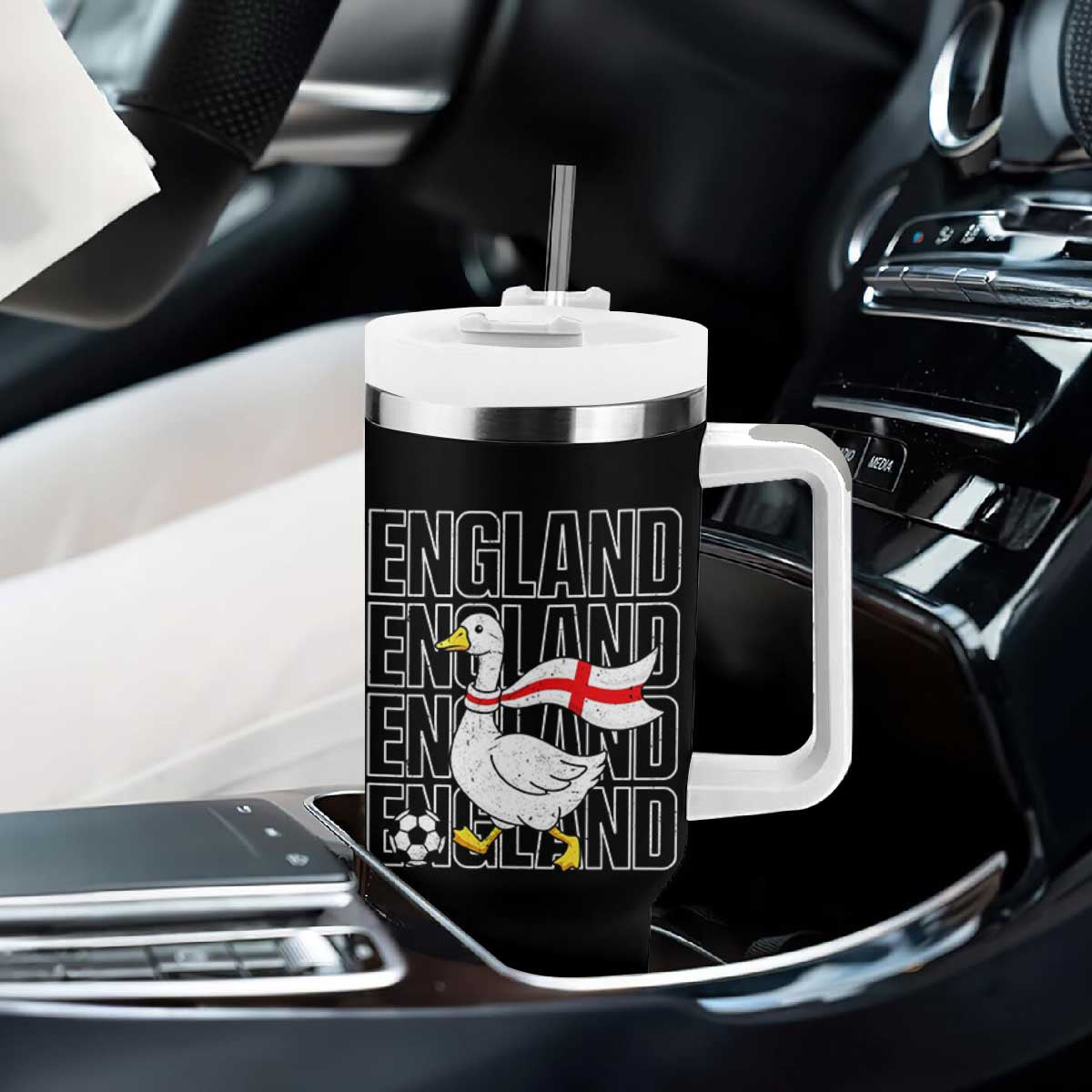 England Soccer Football Tumbler With Handle Silly Goose England Flag Fan Supporter TS14 Print Your Wear