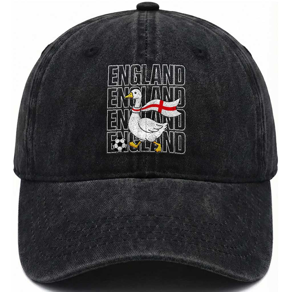 England Soccer Football Washed Cotton Baseball Cap Silly Goose England Flag Fan Supporter TS14 Print Your Wear