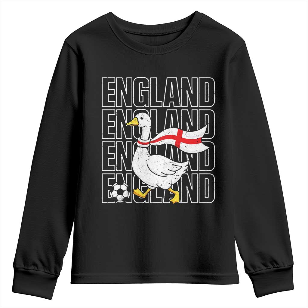 England Soccer Football Youth Sweatshirt Silly Goose England Flag Fan Supporter TS14 Black Print Your Wear