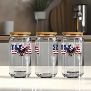 USA Soccer Eagle American Flag Fan Glass Can TS14 Print Your Wear