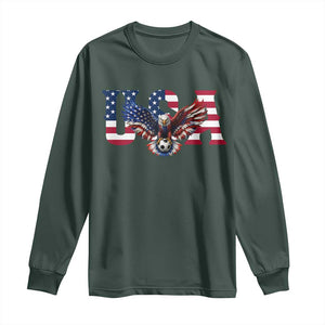 USA Soccer Eagle American Flag Fan Long Sleeve Shirt