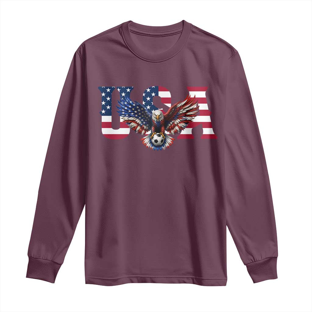 USA Soccer Eagle American Flag Fan Long Sleeve Shirt