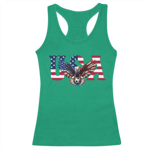USA Soccer Eagle American Flag Fan Racerback Tank Top