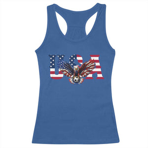 USA Soccer Eagle American Flag Fan Racerback Tank Top