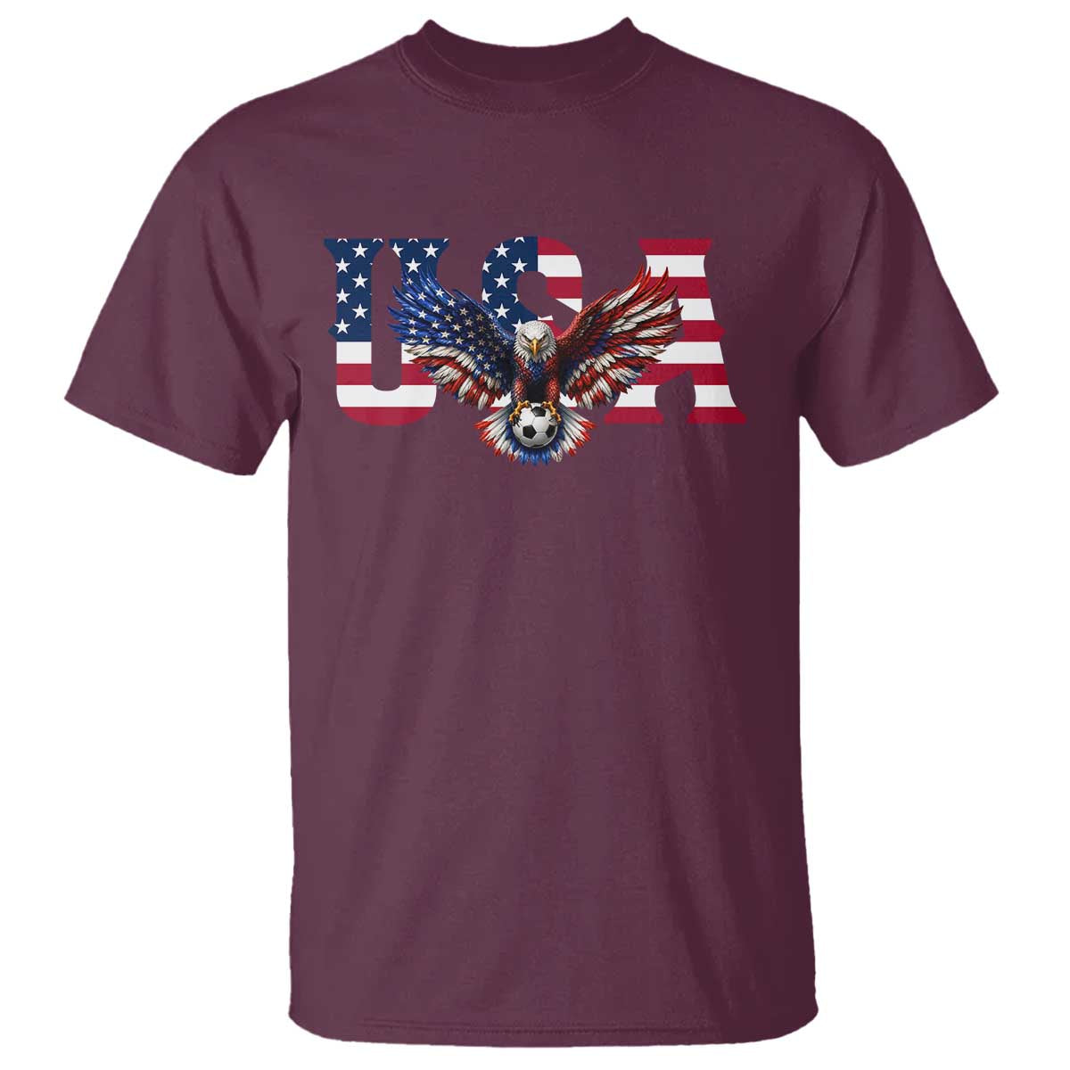 USA Soccer Eagle American Flag Fan T Shirt