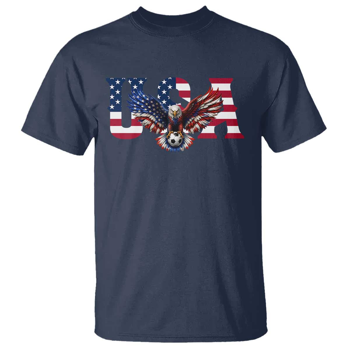 USA Soccer Eagle American Flag Fan T Shirt